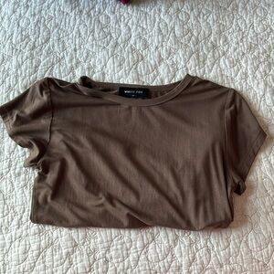 White fox plain tshirt in brown